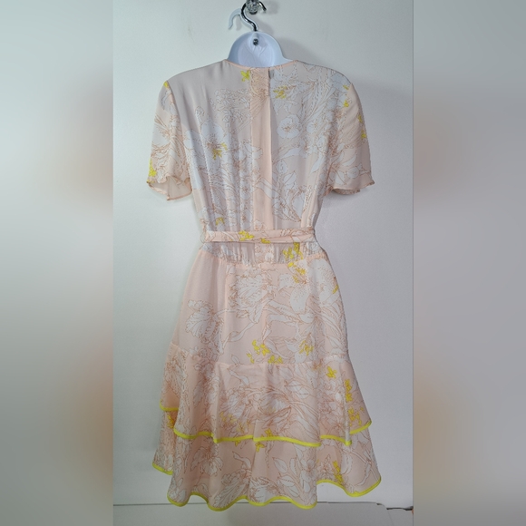 Reiss Carlotta Short Flutter Sleeve Dress in Blush Size US 4 - Picture 11 of 16